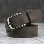Vintage  synthetic Leather Belt – Classic Metal Buckle