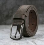 Vintage  synthetic Leather Belt – Classic Metal Buckle - Image 3