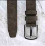 Vintage  synthetic Leather Belt – Classic Metal Buckle - Image 4