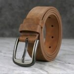 Vintage synthetic Leather Belt – Classic Metal Buckle