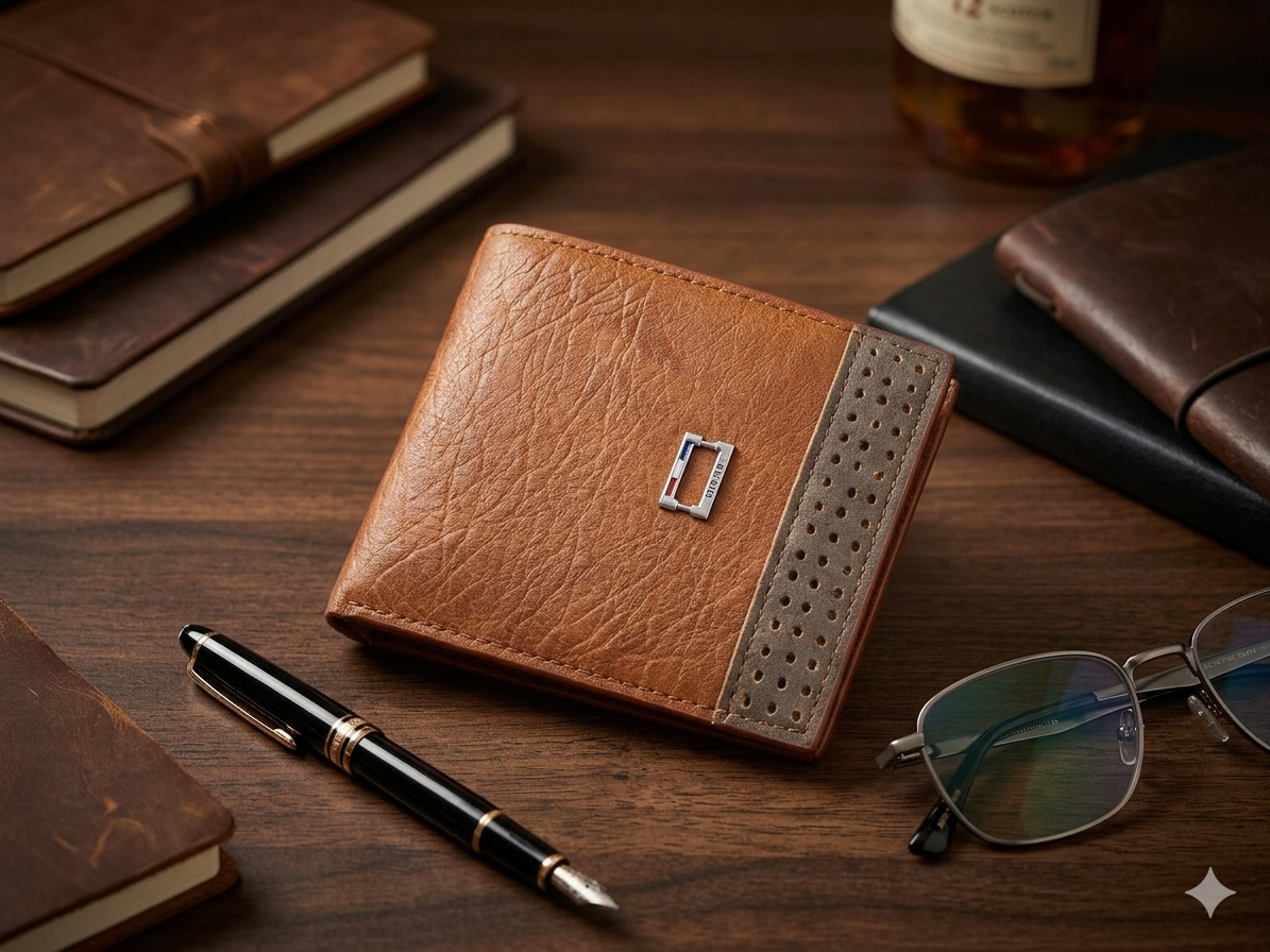 1781451337220 Executive synthetic Leather Wallet for Men – Premium Bifold Wallet with Contrast Panel - Image 1