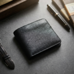 Premium Genuine Leather Bifold Wallet for Men – Slim Minimalist Wallet | Classic Black