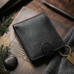 Premium Genuine Leather RFID Bifold Wallet – Classic Black | Slim, Secure & Timeless