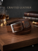 Premium Handcrafted Genuine Leather Belt – Classic Brown Dress & Casual Belt for Men - Image 3