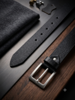 Classic Black Genuine Leather Men's Casual & Formal Belt – Premium Matte Metal Buckle - Image 2