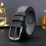 Vintage  synthetic Leather Belt – Classic Metal Buckle