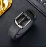 Vintage  synthetic Leather Belt – Classic Metal Buckle - Image 2
