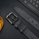 Vintage  synthetic Leather Belt – Classic Metal Buckle - Image 3
