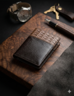 Premium pu Leather Men’s Wallet – Elegant Crocodile Pattern Bi-Fold Wallet - Image 3